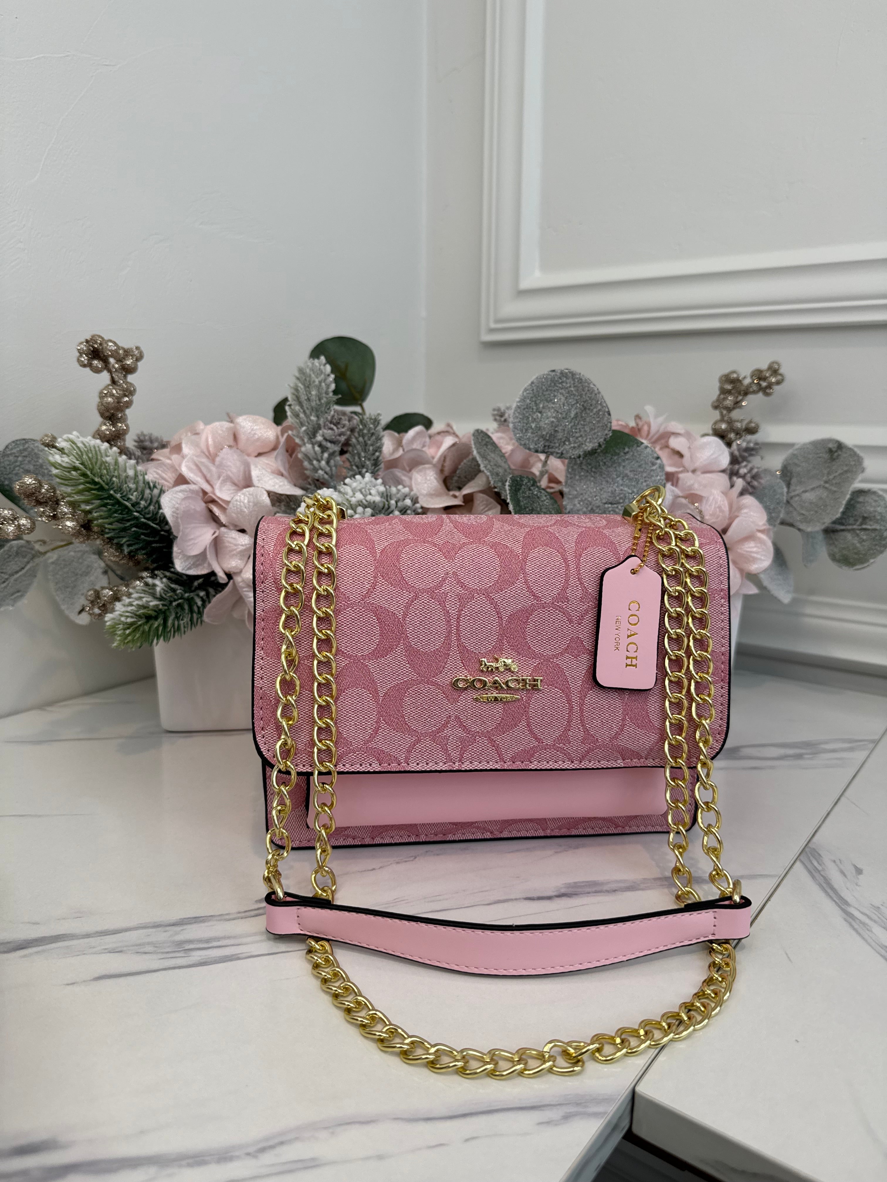 Long Shoulder Pink Bag