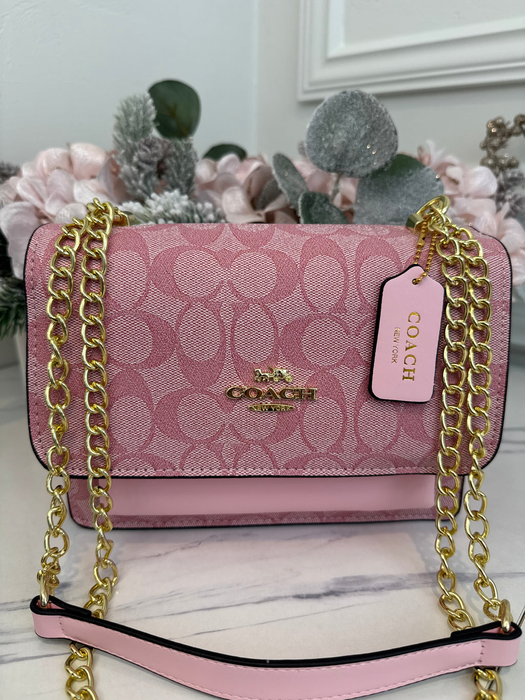 Long Shoulder Pink Bag