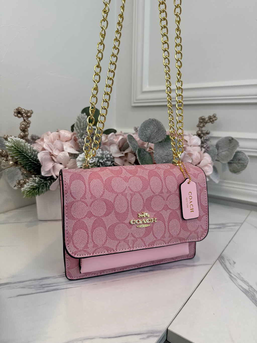 Long Shoulder Pink Bag