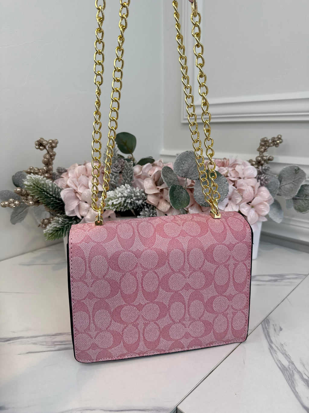 Long Shoulder Pink Bag