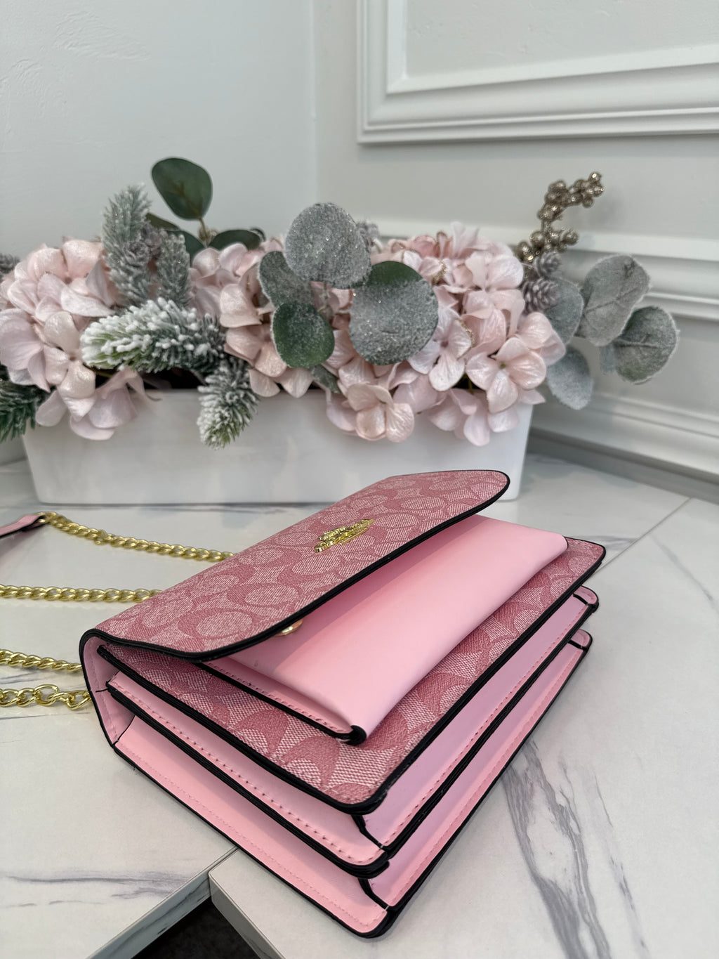 Long Shoulder Pink Bag