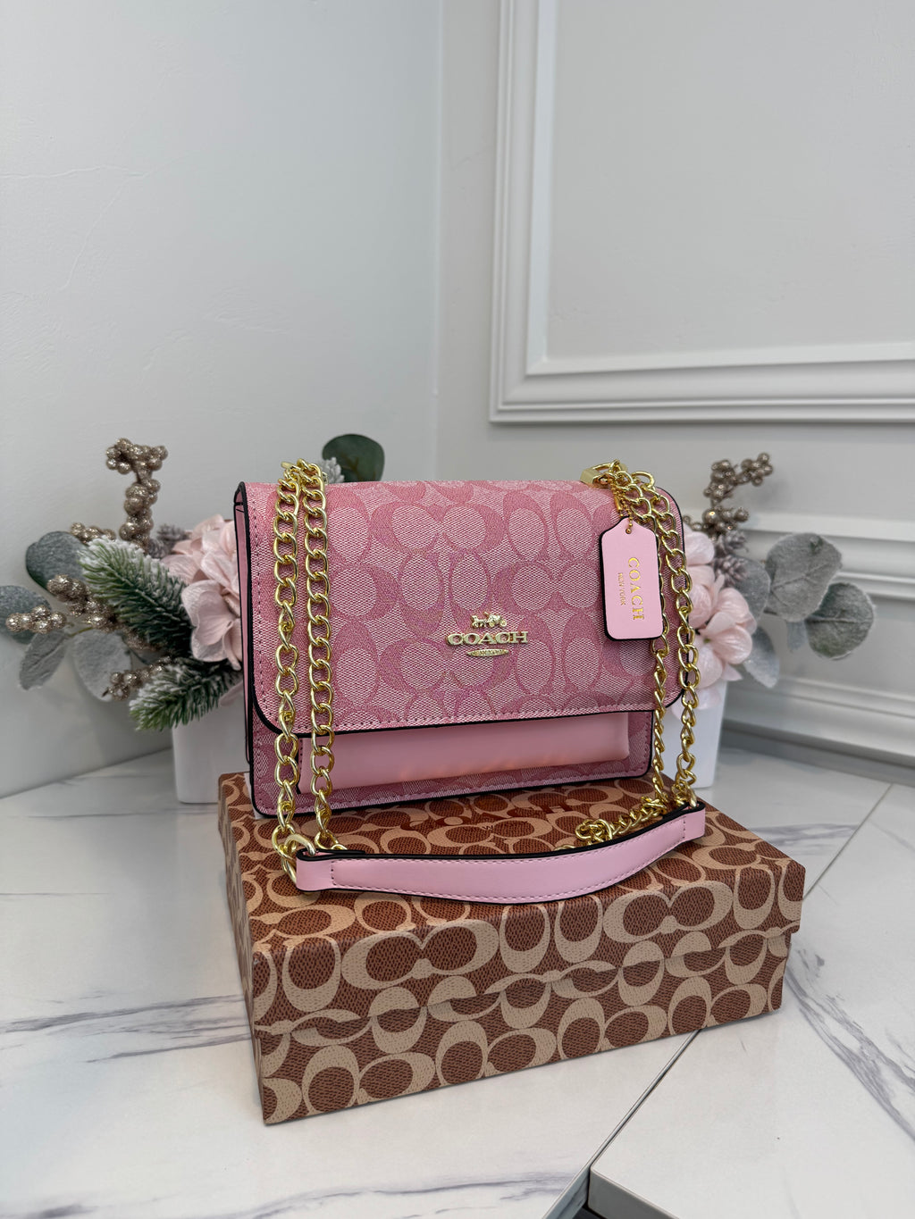 Long Shoulder Pink Bag