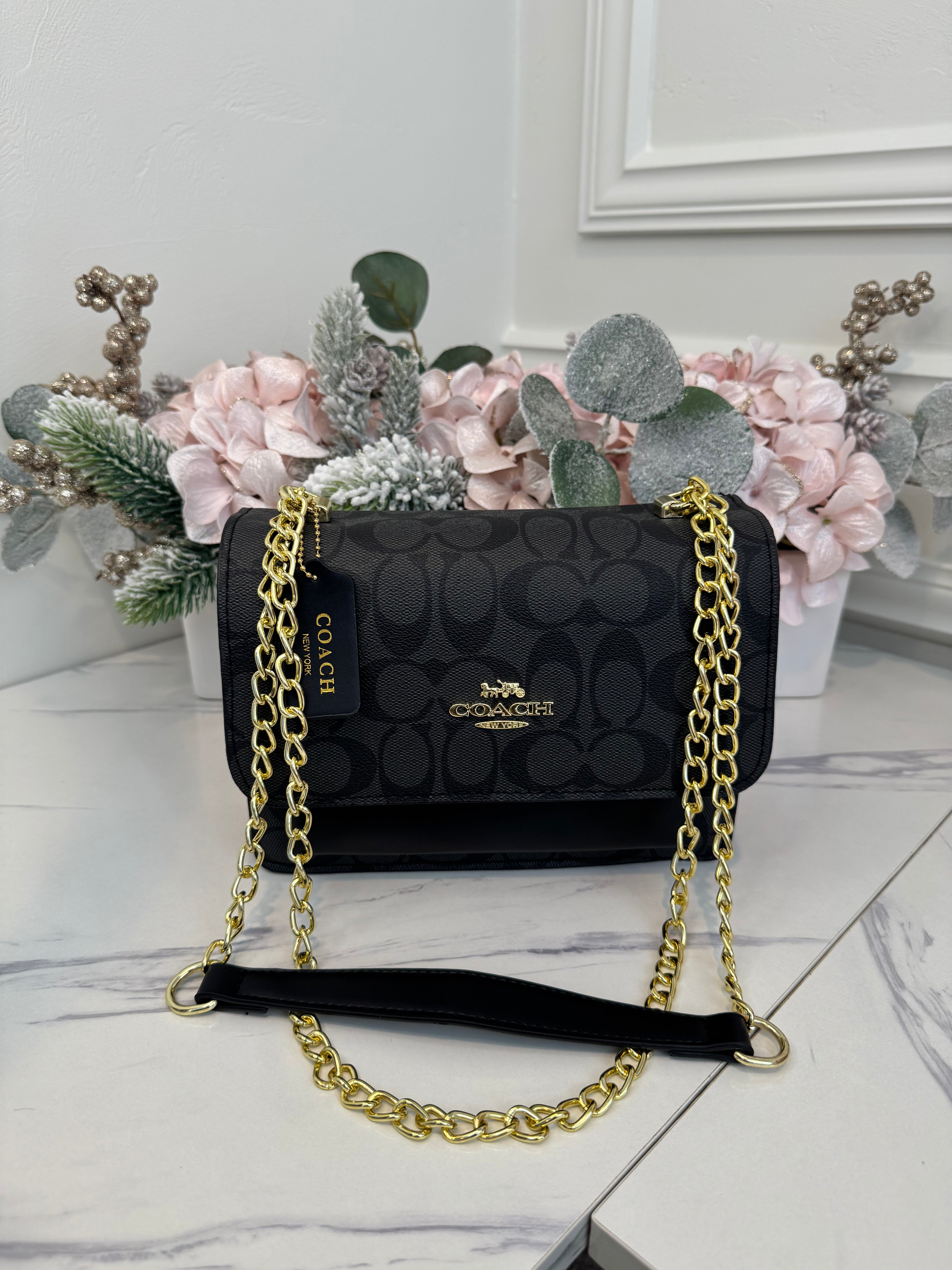Long Shoulder Black Bag
