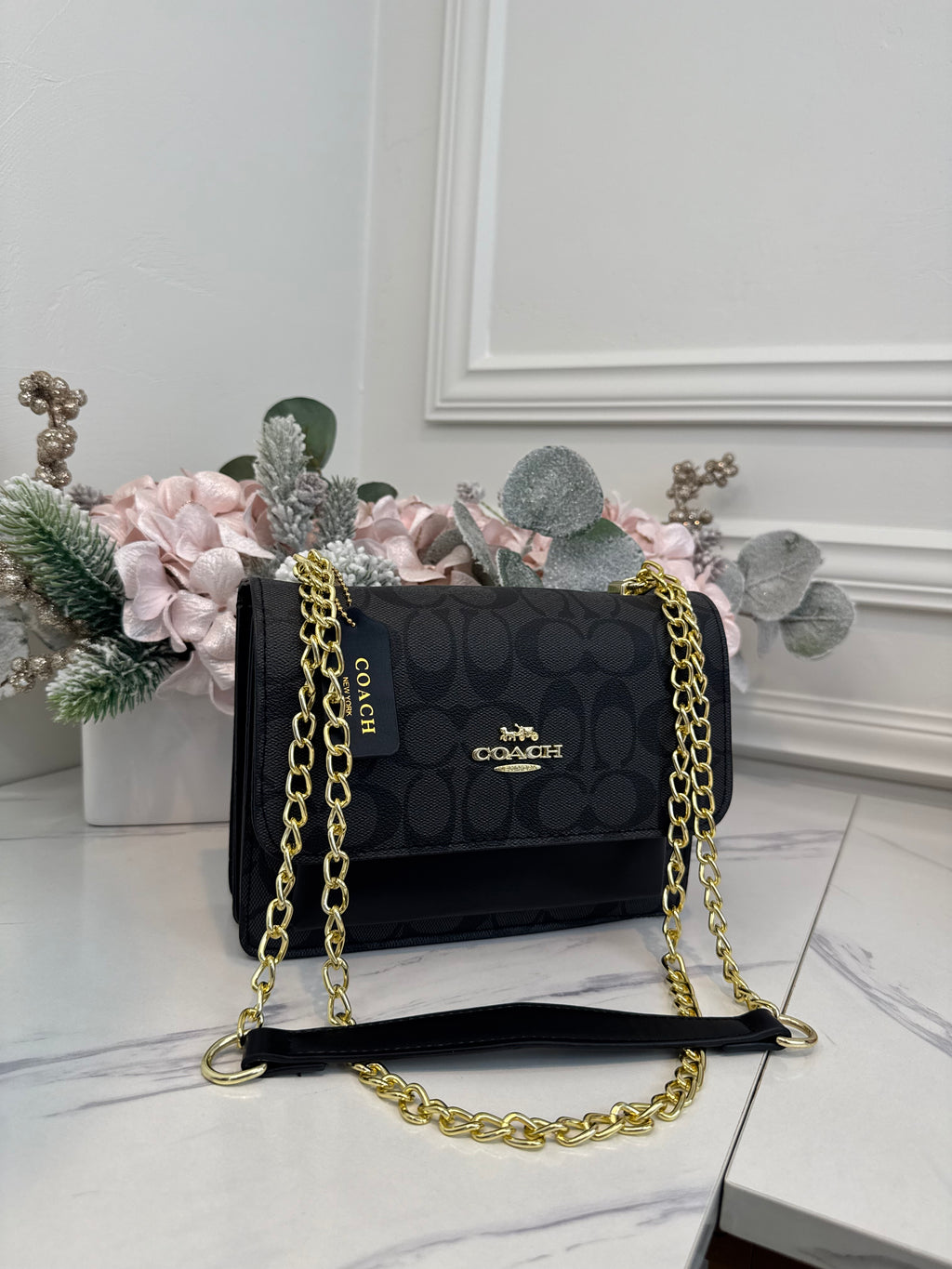 Long Shoulder Black Bag
