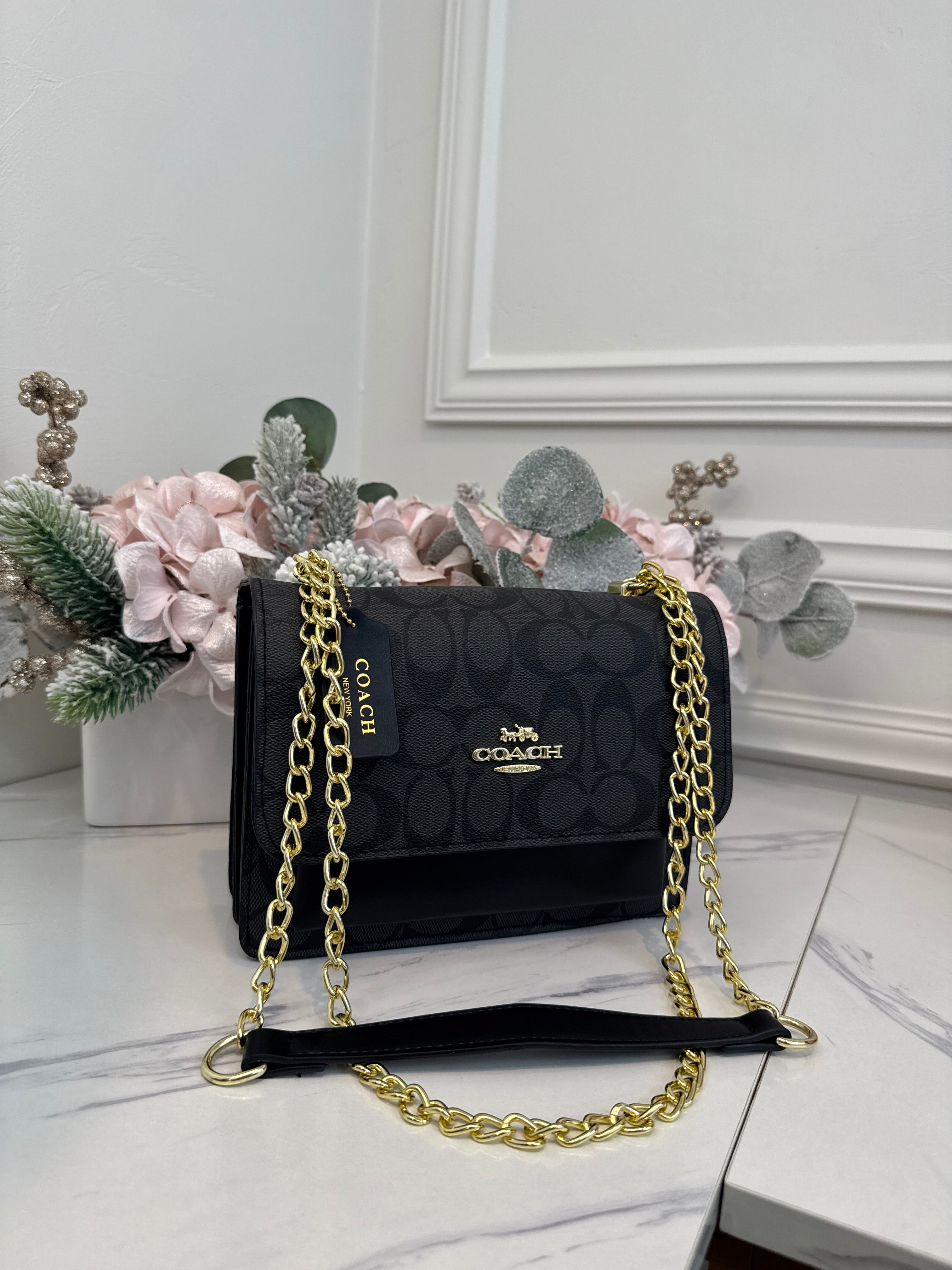 Long Shoulder Black Bag